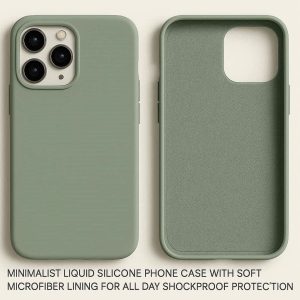 Minimalist Liquid Silicone Phone Case With Soft Microfiber Lining For All Day Shockproof Protection