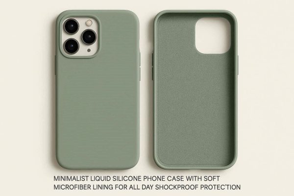 Minimalist Liquid Silicone Phone Case With Soft Microfiber Lining For All Day Shockproof Protection