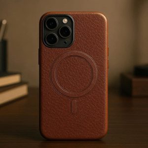 Magnetic Leather Texture Phone Case For MagSafe Compatibility And Luxury Professional Office Decor